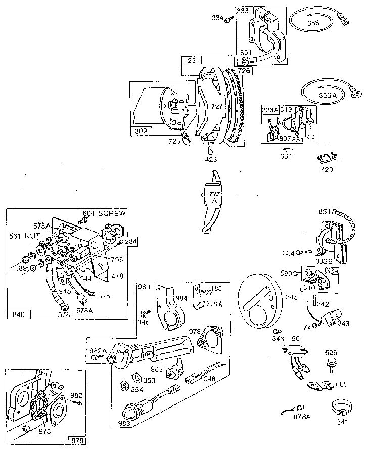 Armature Assembly Diagram and Parts List for 252400-252499 5071 - 5071 Briggs and Stratton Engine